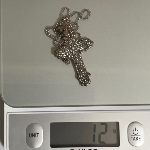 Ornate Sterling Silver Cross Pendant - Picture 5 of 6